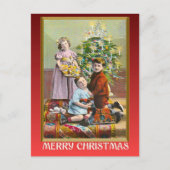 ヴィンテージクリスマス、エドワーディアンファミリークリスマス シーズンポストカード (正面)