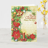 ヴィンテージクリスマス カード (黄色い花)