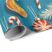 ヴィンテージクリスマス：キャンディキャン&オーナメント ラッピングペーパー (ロールコーナー)