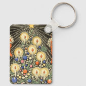 ヴィンテージクリスマス、キャンドルと星の木 キーホルダー (裏面)