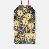 ヴィンテージクリスマス、キャンドルと星の木 ギフトタグ (正面)