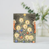 ヴィンテージクリスマス、キャンドルと星の木 シーズンポストカード (スタンド正面)