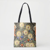 ヴィンテージクリスマス、キャンドルと星の木 トートバッグ (正面)