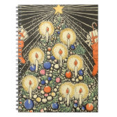 ヴィンテージクリスマス、キャンドルと星の木 ノートブック (正面)
