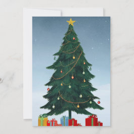 ヴィンテージクリスマス：クラシッククリスマスツリーとギフト シーズンカード