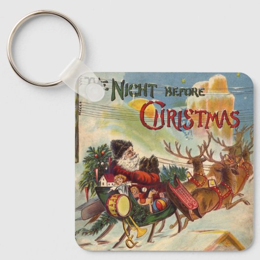 ヴィンテージクリスマス、クリスマスの前の夜 キーホルダー (正面)