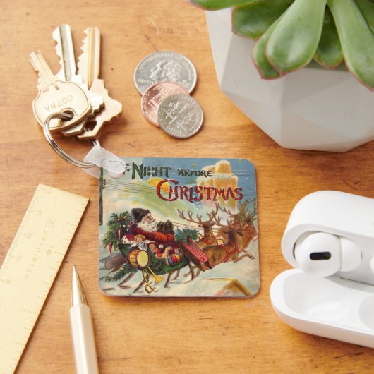 ヴィンテージクリスマス、クリスマスの前の夜 キーホルダー (デスク)