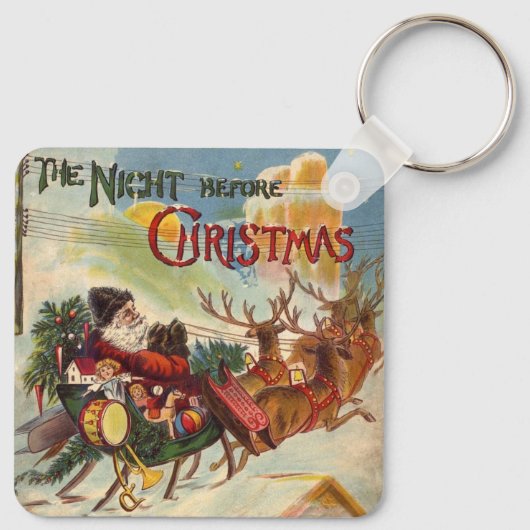 ヴィンテージクリスマス、クリスマスの前の夜 キーホルダー (裏面)