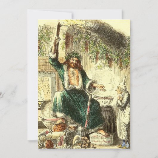 ヴィンテージクリスマス，クリスマスプレゼントの幽霊 シーズンカード (正面)