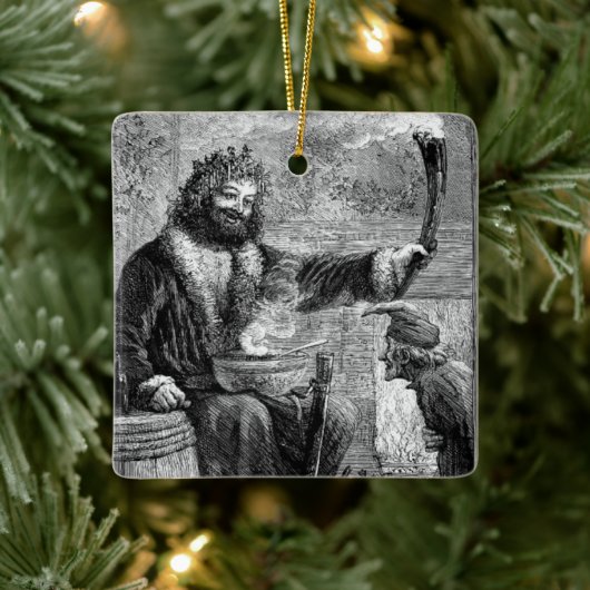 ヴィンテージクリスマス,クリスマスプレゼントの幽霊 セラミックオーナメント (ツリー)