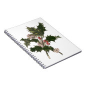 ヴィンテージクリスマス グリーンホリープラントと実 ノートブック (右側)