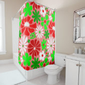 ヴィンテージクリスマス グルーヴィー 1960年代 フラワー シャワーカーテン (インサイチュ)