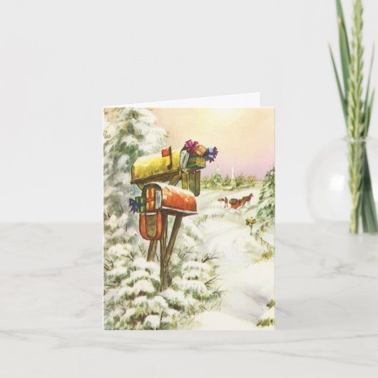 ヴィンテージクリスマス サンキューカード (正面)