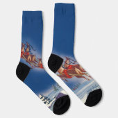 ヴィンテージクリスマス、サンタのトナカイが引く飛行するそり ソックス (右)