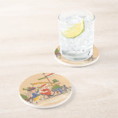 ヴィンテージクリスマス、サンタクロースが自転車に乗る コースター (側面)