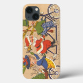 ヴィンテージクリスマス、サンタクロースが自転車に乗る Case-Mate iPhoneケース (裏面)