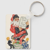 ヴィンテージクリスマス サンタクロースと子供たちのダンス キーホルダー (裏面)