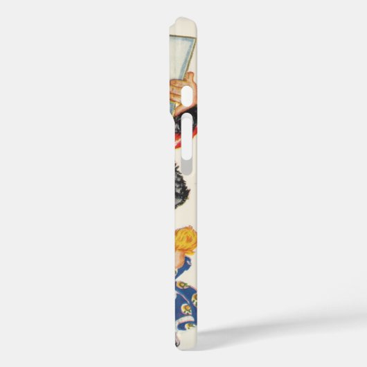 ヴィンテージクリスマス サンタクロースと子供たちのダンス Case-Mate iPhoneケース (裏面 / 左)