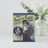 ヴィンテージクリスマス、サンタクロースと彼の作品集 シーズンポストカード (スタンド正面)