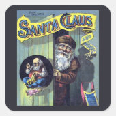 ヴィンテージクリスマス、サンタクロースと彼の作品集 スクエアシール (正面)