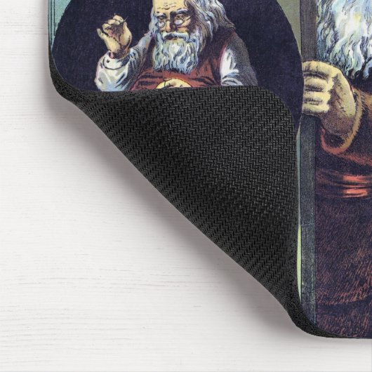 ヴィンテージクリスマス、サンタクロースと彼の作品集 マウスパッド (コーナー)