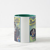 ヴィンテージクリスマス、サンタクロースと彼の作品集 マグカップ (中央)