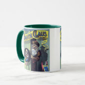 ヴィンテージクリスマス、サンタクロースと彼の作品集 マグカップ (正面左)