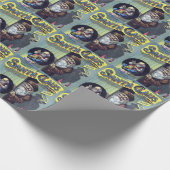 ヴィンテージクリスマス、サンタクロースと彼の作品集 ラッピングペーパー (角)