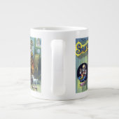 ヴィンテージクリスマス、サンタクロースと彼の作品 ジャンボコーヒーマグカップ (裏面)