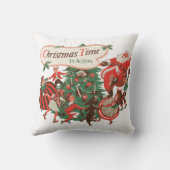 ヴィンテージクリスマス サンタクロースと踊る子供たち クッション (裏面)