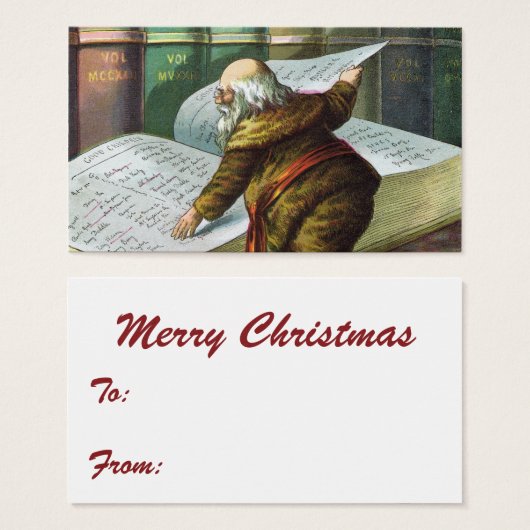 ヴィンテージクリスマス、サンタクロースのいたずらとよい子のリスト (正面&裏面)