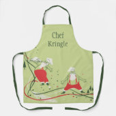 ヴィンテージクリスマス、サンタクロースのシェフとディナー エプロン (正面)