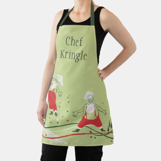ヴィンテージクリスマス、サンタクロースのシェフとディナー エプロン (インサイチュ)