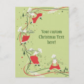 ヴィンテージクリスマス、サンタクロースのシェフとディナー シーズンポストカード (正面)