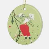 ヴィンテージクリスマス、サンタクロースのシェフとディナー セラミックオーナメント (左)