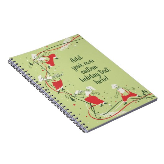 ヴィンテージクリスマス、サンタクロースのシェフとディナー ノートブック (右側)