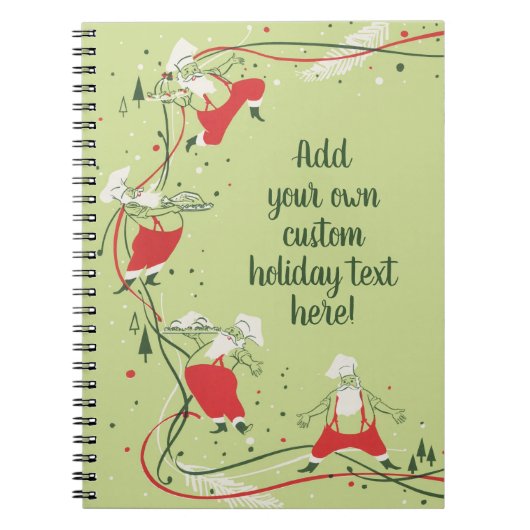 ヴィンテージクリスマス、サンタクロースのシェフとディナー ノートブック (正面)