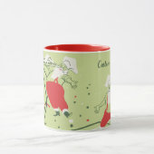 ヴィンテージクリスマス、サンタクロースのシェフとディナー マグカップ (中央)