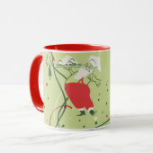 ヴィンテージクリスマス、サンタクロースのシェフとディナー マグカップ (正面左)