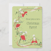 ヴィンテージクリスマス、サンタクロースのシェフとディナー 招待状 (正面)