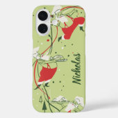 ヴィンテージクリスマス、サンタクロースのシェフとディナー Case-Mate iPhoneケース (裏面)
