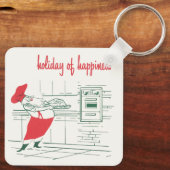 ヴィンテージクリスマス、サンタクロースのシェフとトルコ キーホルダー (裏面)