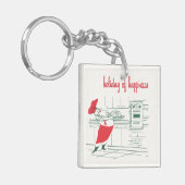 ヴィンテージクリスマス、サンタクロースのシェフとトルコ キーホルダー (正面左)