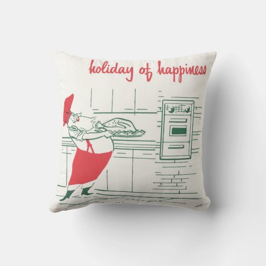 ヴィンテージクリスマス、サンタクロースのシェフとトルコ クッション (裏面)