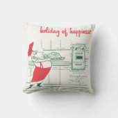 ヴィンテージクリスマス、サンタクロースのシェフとトルコ クッション (正面)