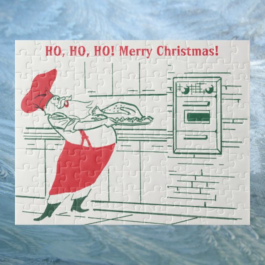 ヴィンテージクリスマス、サンタクロースのシェフとトルコ ジグソーパズル