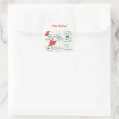 ヴィンテージクリスマス、サンタクロースのシェフとトルコ スクエアシール (バッグ)