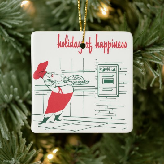 ヴィンテージクリスマス、サンタクロースのシェフとトルコ セラミックオーナメント (ツリー)
