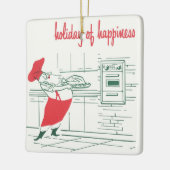 ヴィンテージクリスマス、サンタクロースのシェフとトルコ セラミックオーナメント (左)