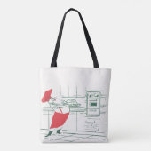 ヴィンテージクリスマス、サンタクロースのシェフとトルコ トートバッグ (裏面)